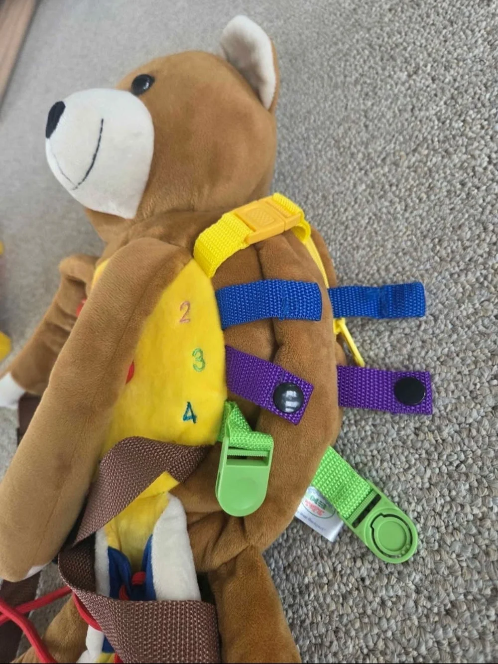 Buckle Billy Plush Activity Bear with Learning Clock and Laces